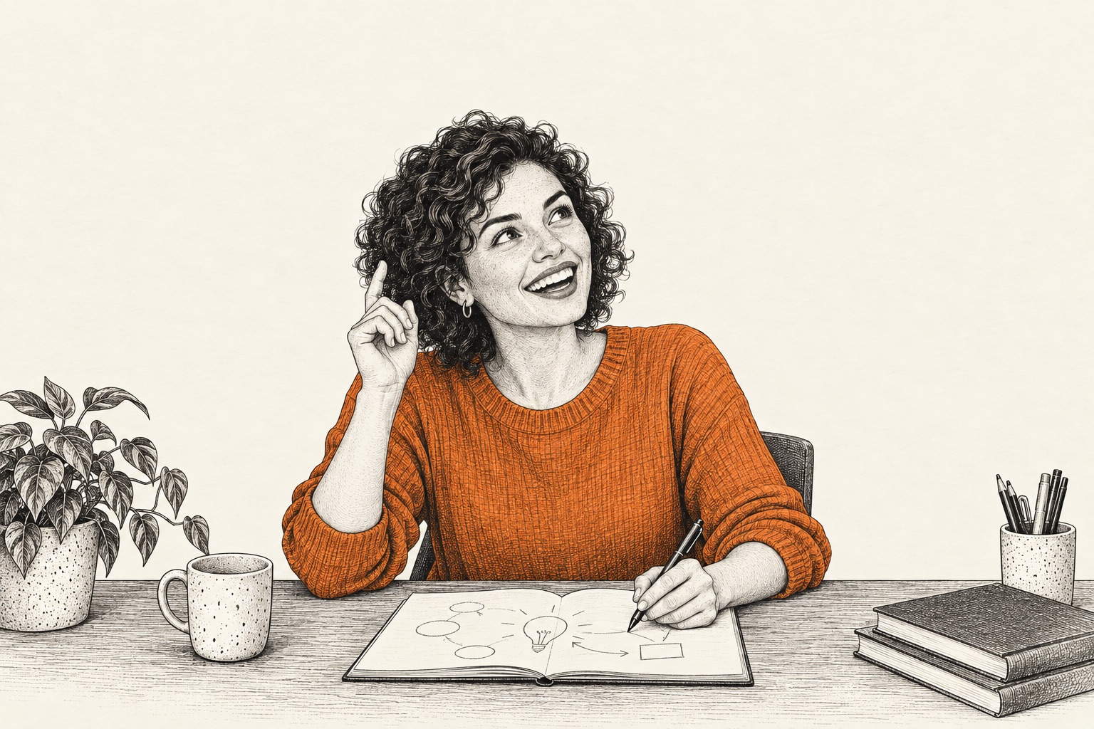 An excited idea owner imagines what their new idea could become.